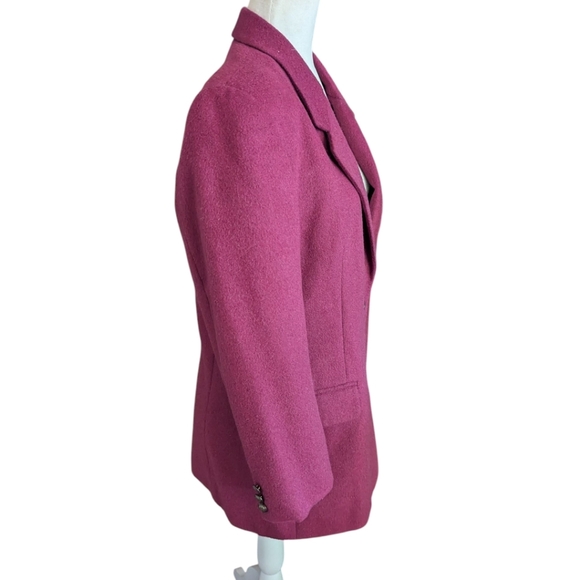 Vtg Talbots 100% Camel Hair Old Money Quiet Luxury Italian Maroon Blazer Sz 12 - Picture 3 of 10